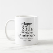 結婚25周年記念 ゴールドタイポグラフィー コーヒーマグカップ (左)