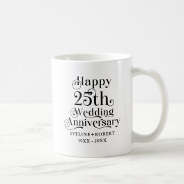 結婚25周年記念 ゴールドタイポグラフィー コーヒーマグカップ