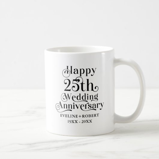 結婚25周年記念 ゴールドタイポグラフィー コーヒーマグカップ (右)