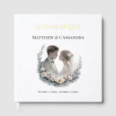 結婚25周年記念 ゴールド箔押し 記念祝賀 ゲストブック (正面)