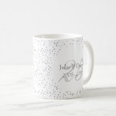 結婚25周年記念 シルバースターダストの紙吹雪 コーヒーマグカップ (正面右)
