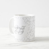 結婚25周年記念 シルバースターダストの紙吹雪 コーヒーマグカップ (正面左)