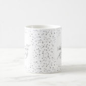結婚25周年記念 シルバーハートのコンフェティ コーヒーマグカップ (中央)