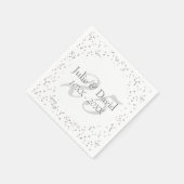 結婚25周年記念 シルバー スターダスト コンフェティ スタンダードカクテルナプキン (角)