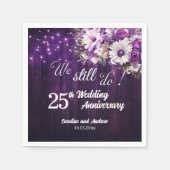 結婚25周年記念 ストリングライト スタンダードカクテルナプキン (正面)