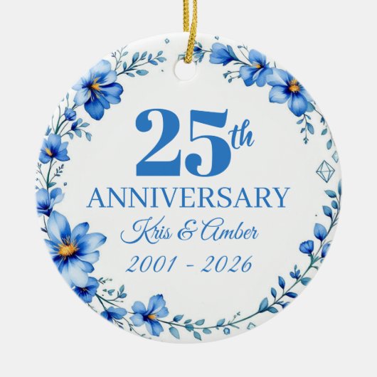 結婚25周年記念  セラミックオーナメント (正面)