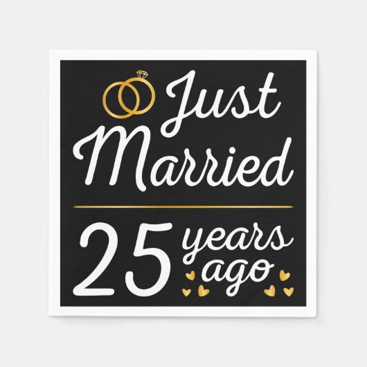 結婚25周年記念 II スタンダードカクテルナプキン (正面)