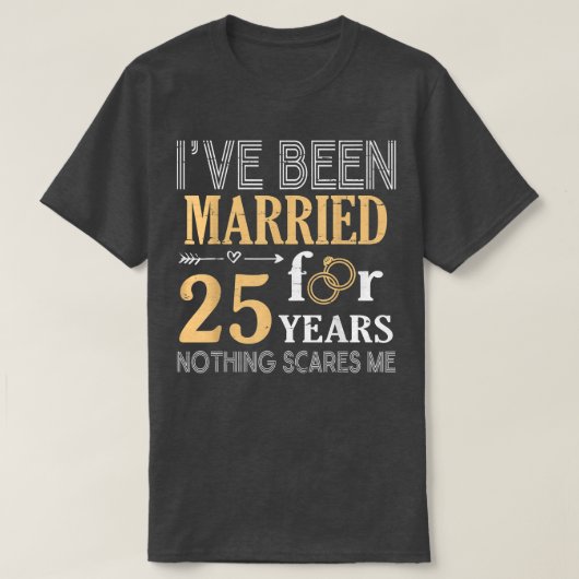 結婚25年目の夫婦リング 何も怖くない Tシャツ (デザイン正面)