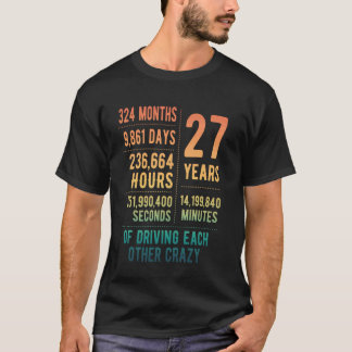 結婚27周年おめでとう ユーモア 結婚記念日ギフト Tシャツ