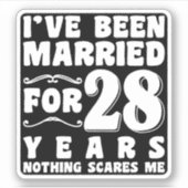 結婚28周年記念パーティーおもしろグッズ シール (正面)