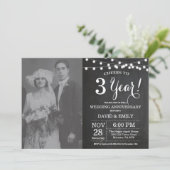 結婚3周年チョークボード写真 招待状 (スタンド正面)