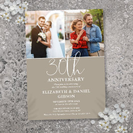 結婚30周年記念の当時と今 2枚の写真 招待状