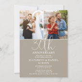 結婚30周年記念の当時と今 2枚の写真 招待状 (正面)