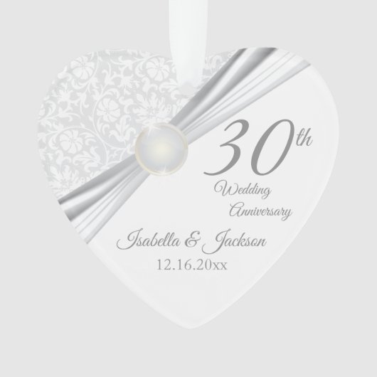 結婚30周年記念の記念品デザイン オーナメント (正面)