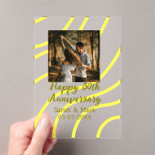結婚30周年記念の黄色い金色の写真 名前  アクリル招待状 (インサイチュ (ポータブル))