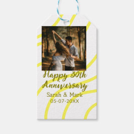 結婚30周年記念の黄色い金色の写真 名前  ギフトタグ