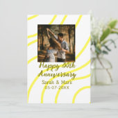 結婚30周年記念の黄色い金色の写真 名前  招待状 (スタンド正面)