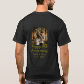 結婚30周年記念の黄色い金色の写真 名前 Tシャツ (裏面)