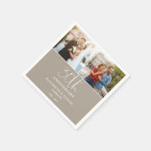 結婚30周年記念の2枚の写真入り Then And Now スタンダードカクテルナプキン (角)