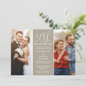 結婚30周年記念のThen And Now 2枚の写真 招待状 (スタンド正面)