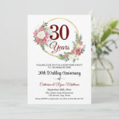 結婚30周年記念サプライズパーティー フローラル 招待状 (スタンド正面)
