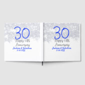 結婚30周年記念シルバー＋ブルーグリッター ゲストブック (全面)