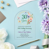結婚30周年記念 ゴールドフレーム フラワー アクリル招待状 (インサイチュ (ウェディング))