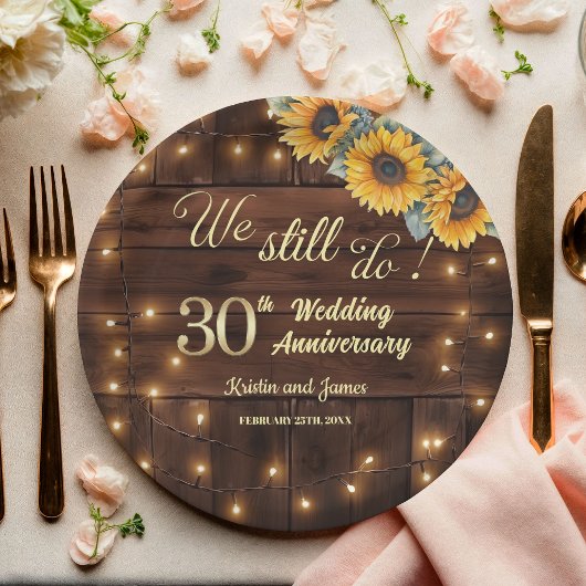 結婚30周年記念 ストリングライト ペーパープレート