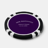 結婚30周年記念 名前 日付 紫 シンプル ポーカーチップ (シングル)