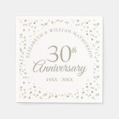 結婚30周年記念 愛のハートの紙吹雪 スタンダードカクテルナプキン (正面)