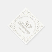 結婚30周年記念 愛のハートの紙吹雪 スタンダードカクテルナプキン (角)