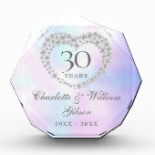 結婚30周年記念 美しいパールハート フォトブロック (正面)