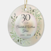結婚30周年 水彩グリーン パール セラミックオーナメント (左)