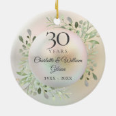 結婚30周年 水彩グリーン パール セラミックオーナメント (裏面)