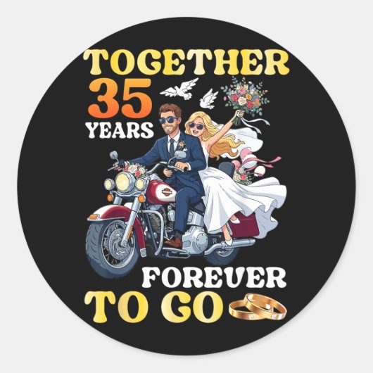 結婚35周年おめでとう ラウンドシール (正面)