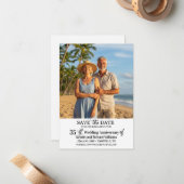 結婚35周年記念の記念日をお知らせするフォトデザイン ノートカード (正面/裏面インサイチュ)