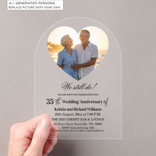 結婚35周年記念フォト アクリル招待状