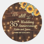 結婚35周年記念 ストリングライト ラウンドシール (正面)