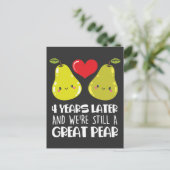結婚4周年記念ギフト 夫婦 梨, 結婚記念日 ギフト 結婚4年目の夫婦に最適なプレゼント ポストカード (スタンド正面)
