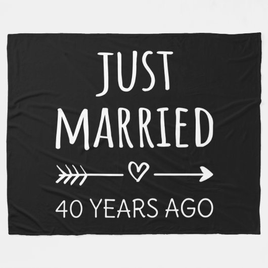 結婚40周年おめでとう フリースブランケット (正面(横))