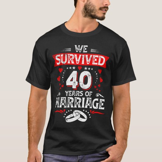 結婚40周年おめでとう 結婚記念日 Tシャツ (正面)