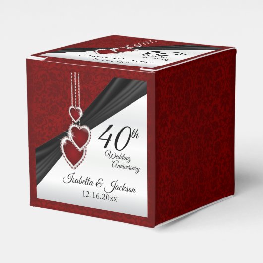 結婚40周年ルビーウエディング記念 フェイバーボックス (正面サイド)
