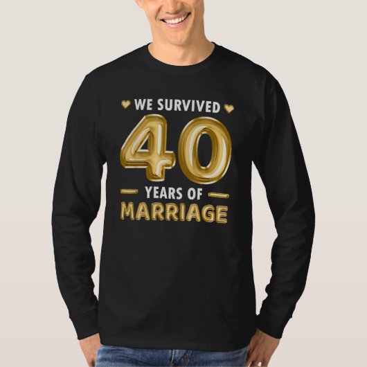 結婚40周年結婚記念Mおもしろい40 Tシャツ (正面)