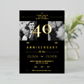 結婚40周年記念のあの時と今 箔招待状 (立ち正面)