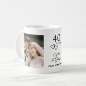 結婚40周年記念の名入れ写真ギフト コーヒーマグカップ (正面左)