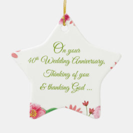 結婚40周年記念の花 セラミックオーナメント