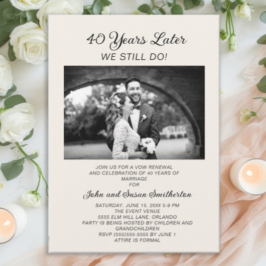 結婚40周年記念の誓いの更新 写真 招待状