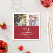結婚40周年記念のThen And Now 2枚の写真 スタンダードカクテルナプキン (インサイチュ)