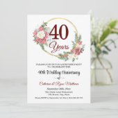 結婚40周年記念サプライズパーティー フローラル 招待状 (スタンド正面)
