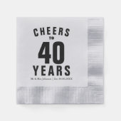 結婚40周年記念シルバーコイン 縁ありカクテルナプキン (正面)